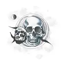 Moon and skull tattoo design idea