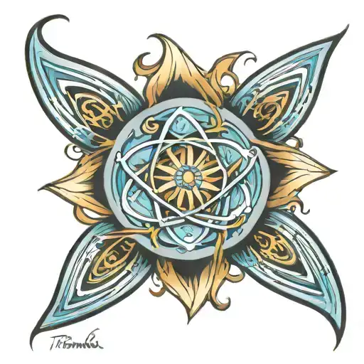 atomic whirl tattoo design idea