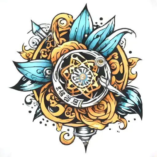 atomic whirl tattoo design idea