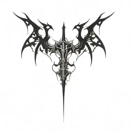 the logo of a medieval black metal band tattoo design idea