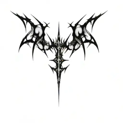 the logo of a black metal band tattoo design idea