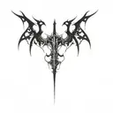 the logo of a medieval black metal band tattoo design idea