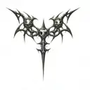 the logo of a medieval black metal band tattoo design idea