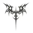 the logo of a medieval black metal band tattoo design idea