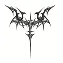 the logo of a medieval black metal band tattoo design idea