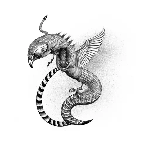 winged cobra  tattoo design idea
