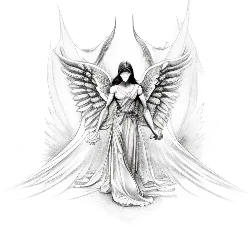 angel and devil wing  tattoo design idea