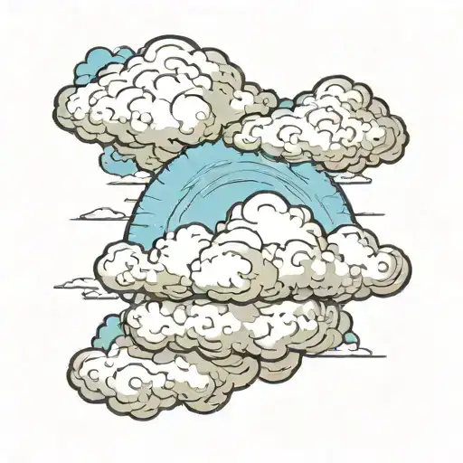 a cloud separating heaven and earth in the middle  tattoo design idea