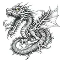 aggressive dragon tattoo design idea