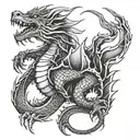 aggressive dragon tattoo design idea
