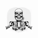 cowboy skeleton riding a lawnmower  tattoo design idea