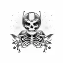 cowboy skeleton riding a lawnmower  tattoo design idea