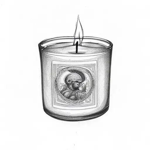 Create a candle design with an ecclesiastical Latin phrase tattoo design idea