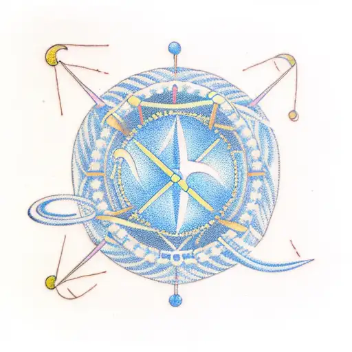 A minimalist tattoo of a Libra constellation with musical notes intertwined within the lines tattoo design idea