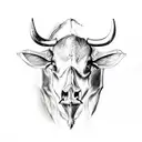 water Buffalo skull tattoo design idea
