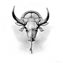 water Buffalo skull tattoo design idea