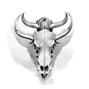 water Buffalo skull tattoo design idea