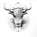 water Buffalo skull tattoo design idea