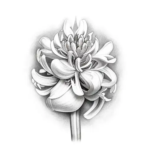 A realistic portrait of a hyacinth flower with incredible detail tattoo design idea