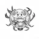 crab bear turtle tattoo design idea