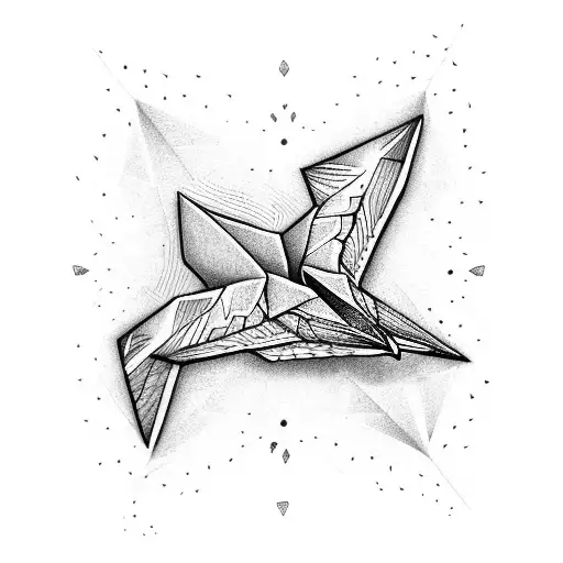 origami crane tattoo design idea