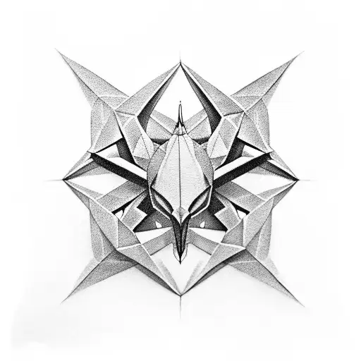  interlacing origami crane tattoo design idea