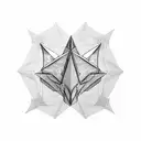  interlacing origami crane tattoo design idea