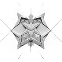  interlacing origami crane tattoo design idea
