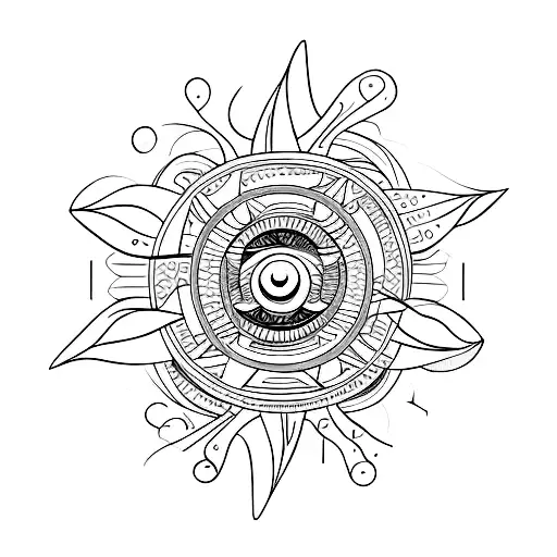 a minimal abstract Sun design  tattoo design idea