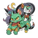 90s cartoon characters tattoo design idea