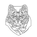 russian blue cat tattoo design idea