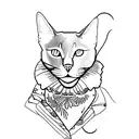 russian blue cat tattoo design idea