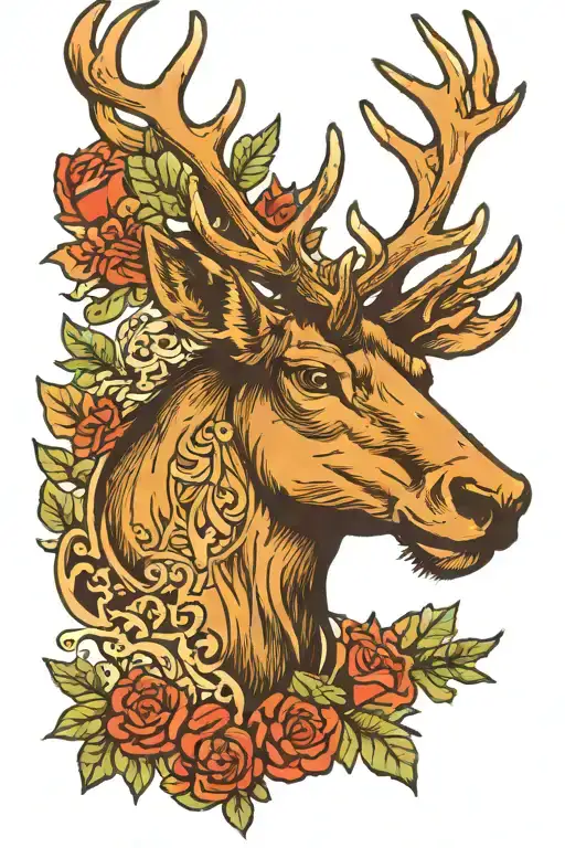 ELK HEAD tattoo design idea