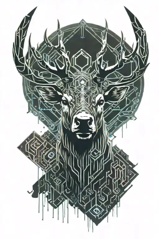 ELK HEAD tattoo design idea