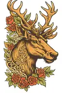 ELK HEAD tattoo design idea
