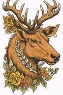 ELK HEAD tattoo design idea