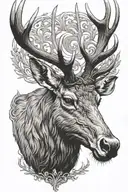 ELK HEAD tattoo design idea