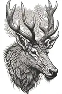 ELK HEAD tattoo design idea