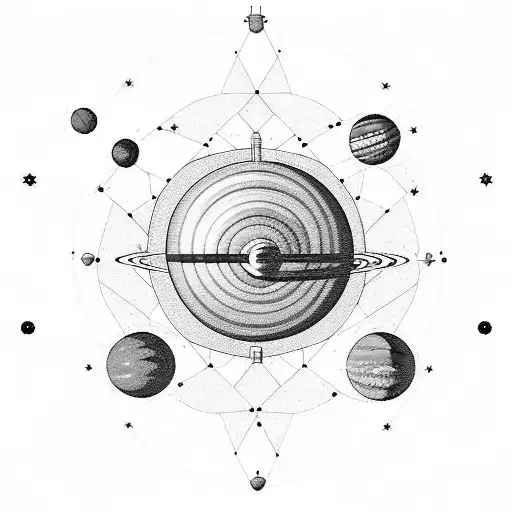 cybersigilism solar system tattoo design idea
