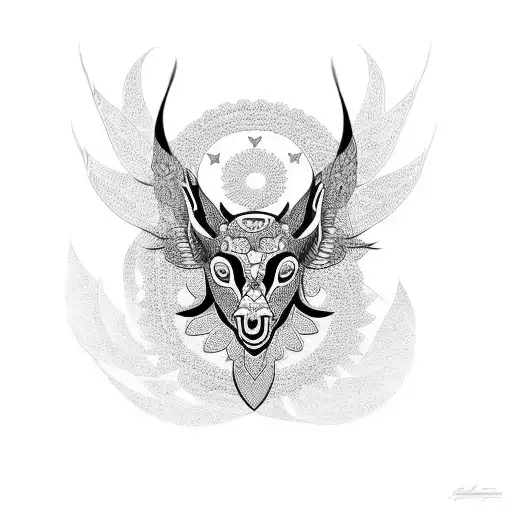 Eros surrounded by ankara gücü symbols tattoo design idea