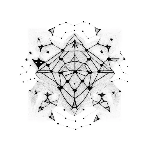 A constellation of stars forming the shape of different animals tattoo design idea