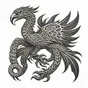 Scorpion Eagle Phoenix tattoo design idea