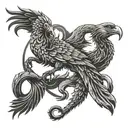 Scorpion Eagle Phoenix tattoo design idea