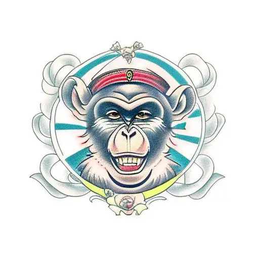 Monkey tattoo design idea