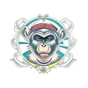Monkey tattoo design idea