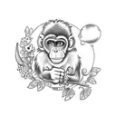 Monkey tattoo design idea