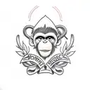 Monkey tattoo design idea