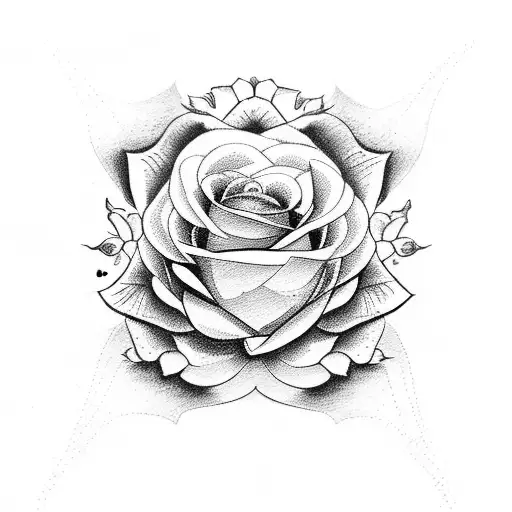 Christian Cross with roses tattoo design idea