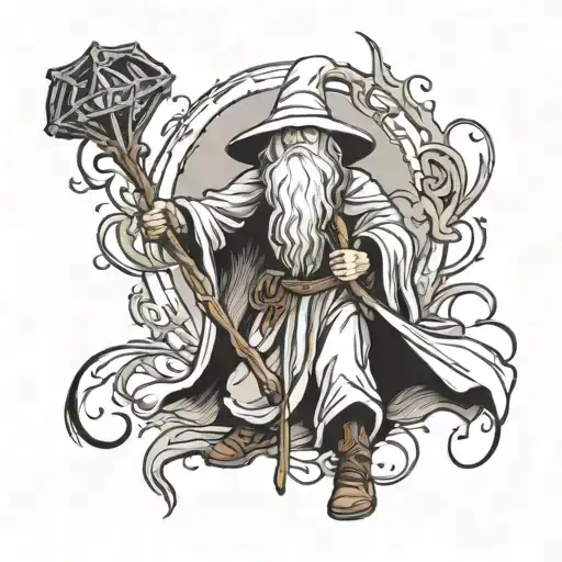 stick figure Gandalf  tattoo design idea