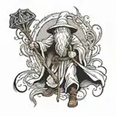 stick figure Gandalf  tattoo design idea